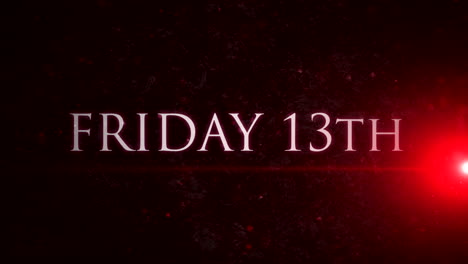 friday 13 th on dark black space with red glitters