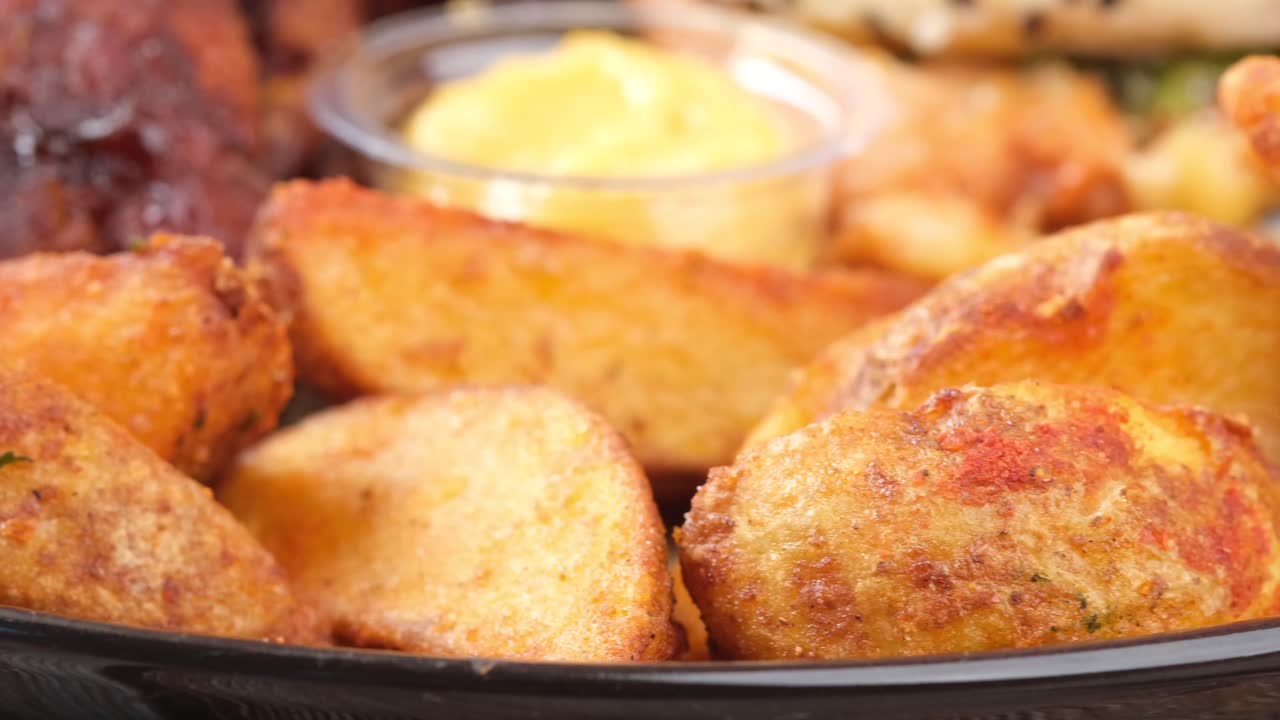 cuñas de patata crujientes con salsa de inmersión