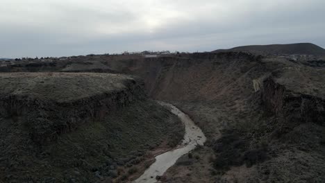 the virgin river flowing through a gorge in southern utah - static overlook