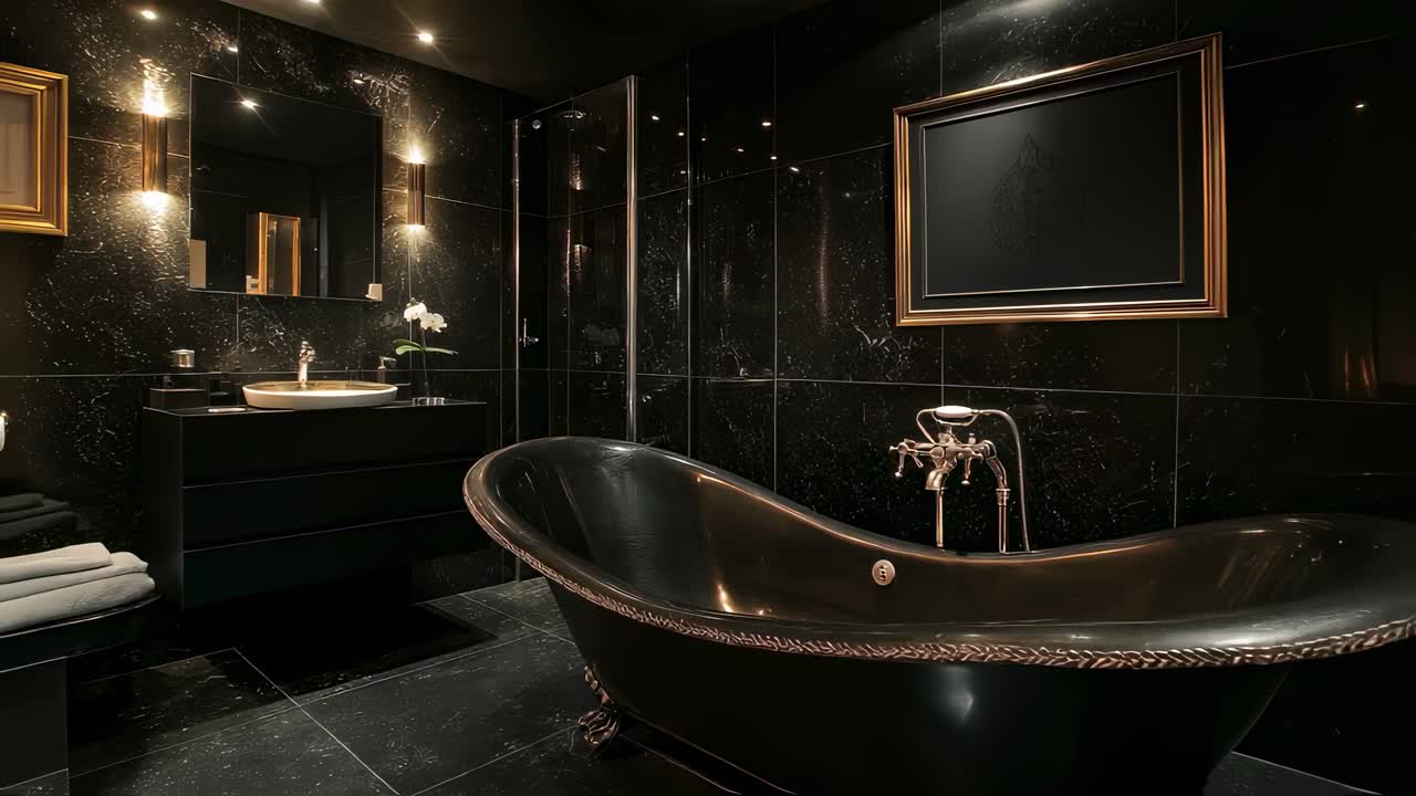 Luxury Black Marble Bathroom