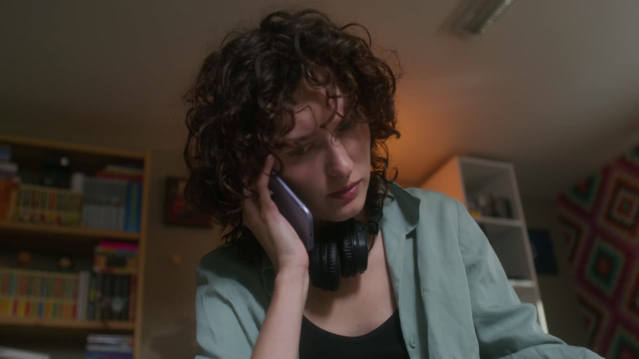 mujer hablando por teléfono