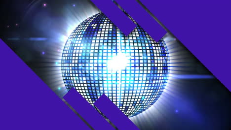 animación de la pelota de discoteca con reflectores y ecualizador de música gráfica