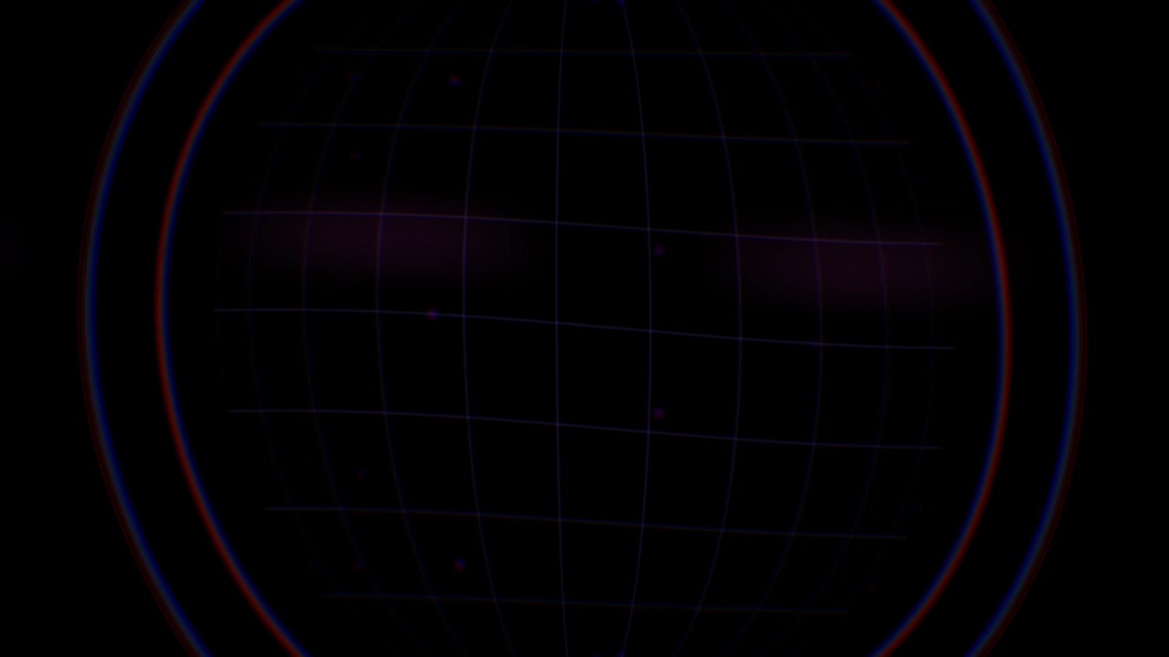 Digital Globe Grid with Pulsing Data Points