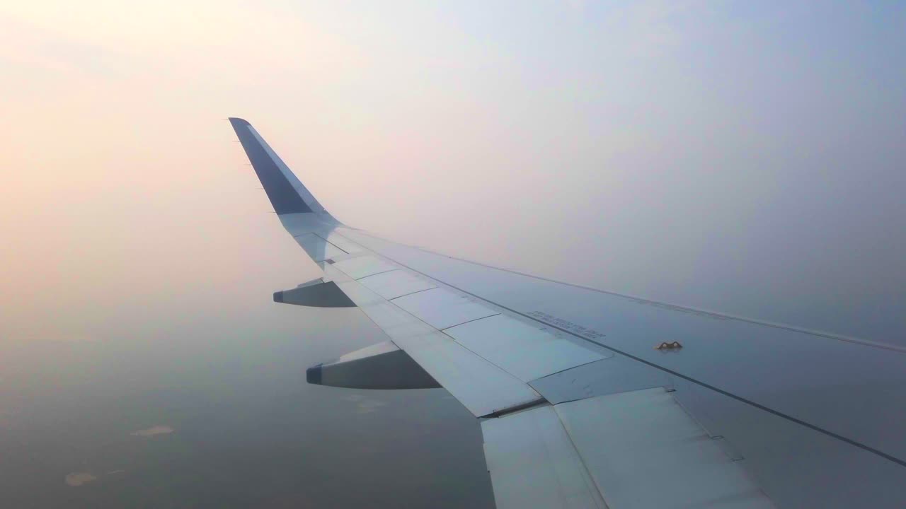 flight going in clouds closeup view in india