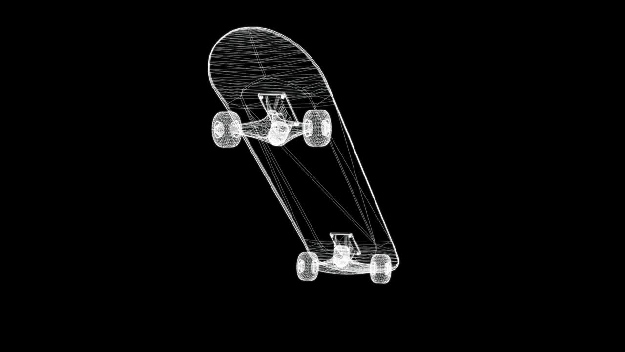 스케이트보드의 홀로그램 스크린 3d - 루프