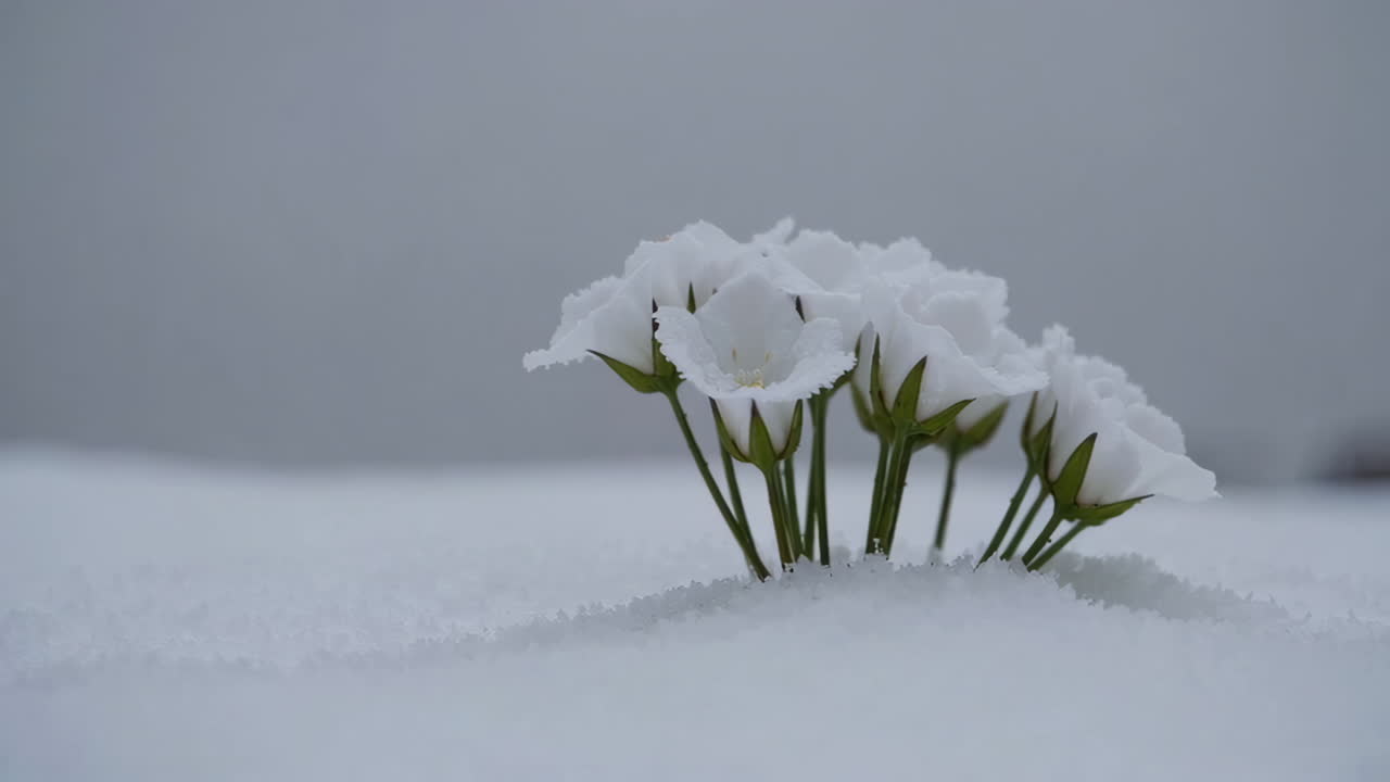 눈 속에서 흰 꽃
