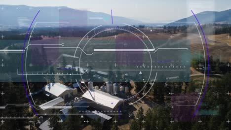 animation of scope scanning and data processing over landscape