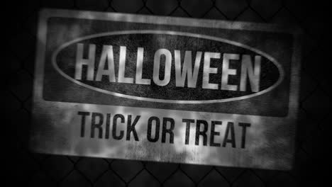 Halloween-Y-Truco-O-Trato-En-Señal-De-Advertencia