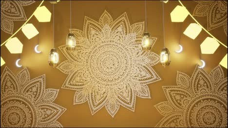 4k animated islamic background with rotating mandala arabic patterns mandala, arabic pattern and lantern