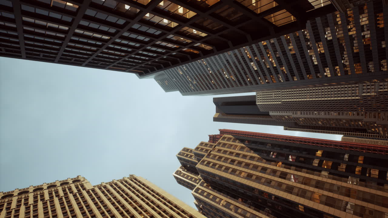 video vertical de un rascacielos contra el cielo