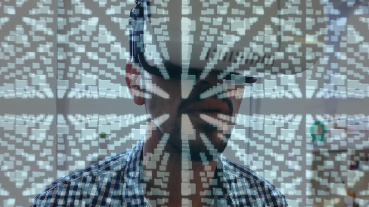 hombre con un auricular de realidad virtual 4k