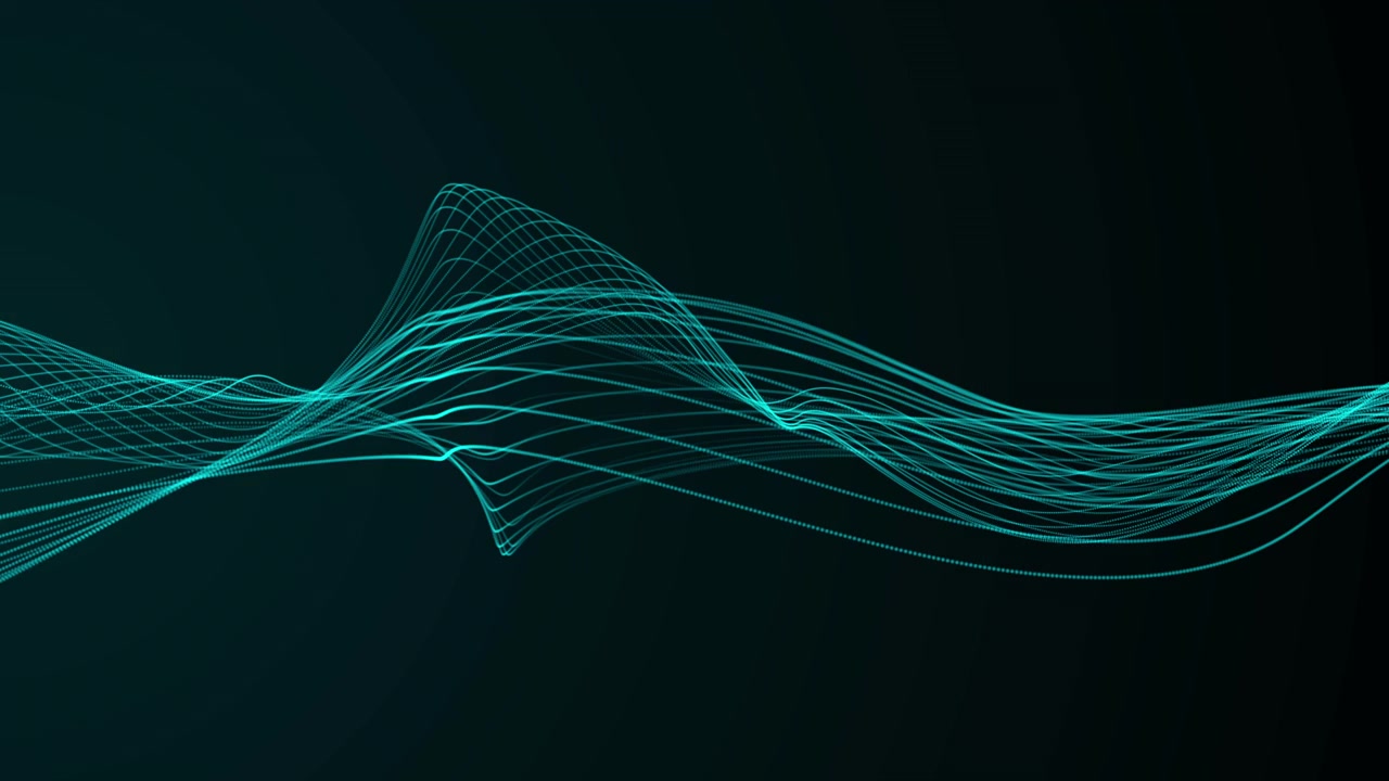 Abstract Teal Digital Wave Motion Background