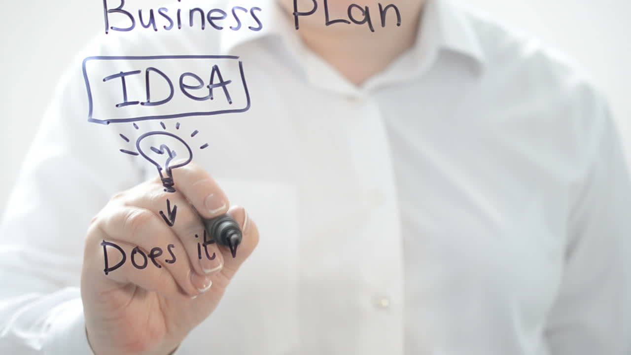 Business strategy. We write with a marker