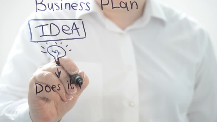 Business strategy. We write with a marker