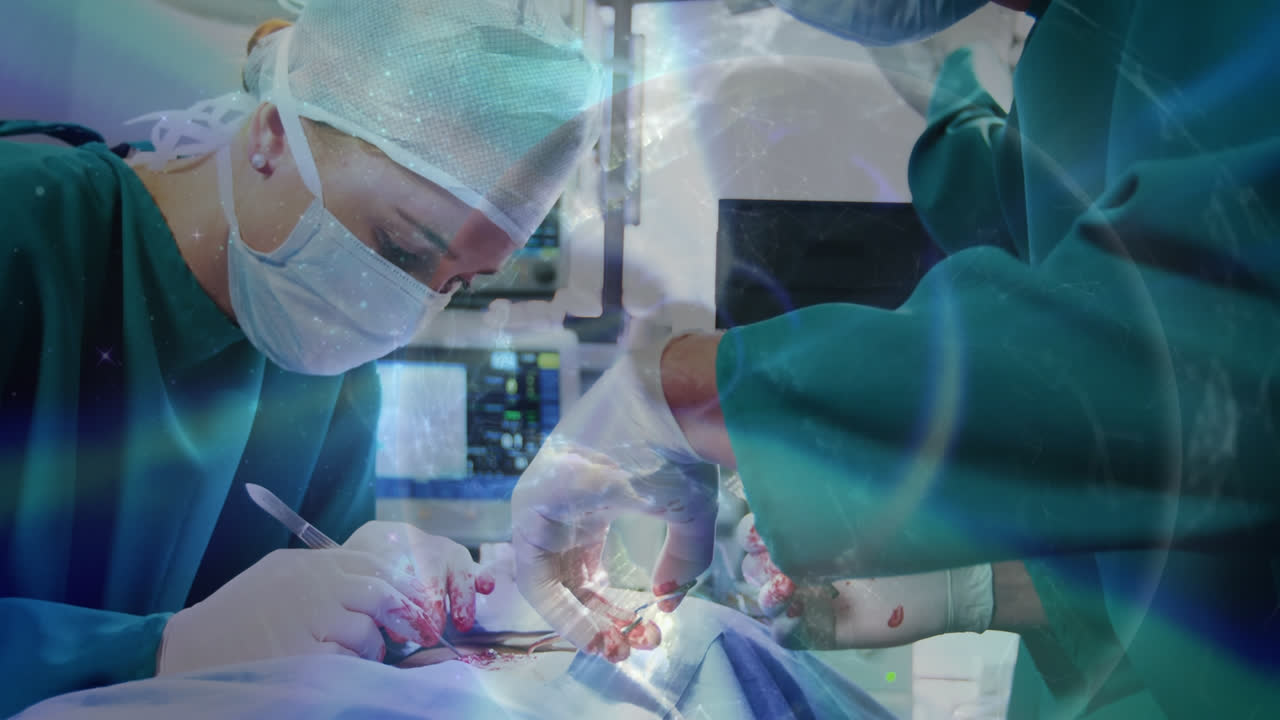 얼굴 마스크를 착용한 다양한 외과 의사들에 대한 전 세계의 애니메이션