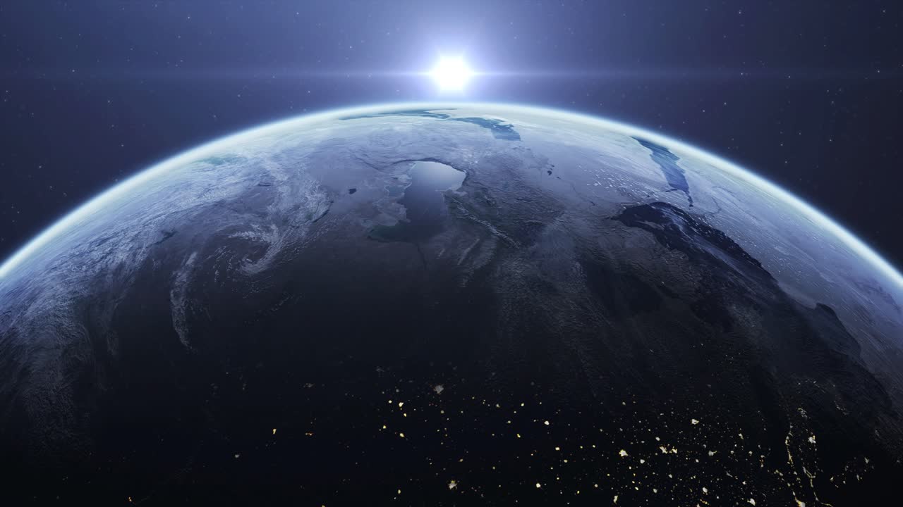 해가 뜨면 태양은 지구 뒤에서 떠오릅니다. 지구 위에서 해가 뜨면