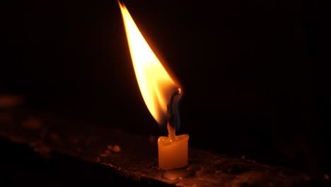 candle flame isolated on black background