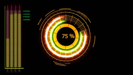 digital meter power energy red orange fusion loading technology effect