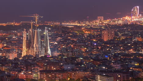 timelapse of barcelona seen from the turó de la rovira or bunkers del carmel