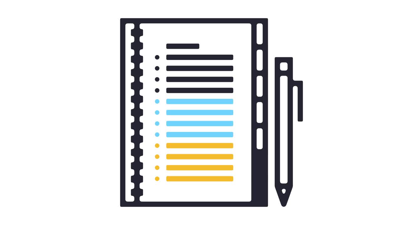 Personal Agenda Line Icon Animation