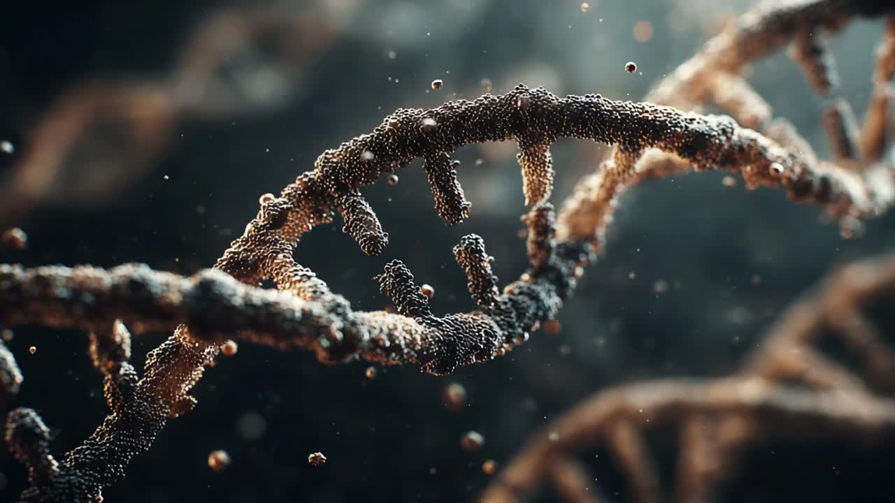 Un intricato primo piano dell'elica del DNA: esplorazione della struttura e della complessità del materiale genetico in una straordinaria rappresentazione visiva