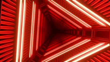 túnel de neón rojo triangular