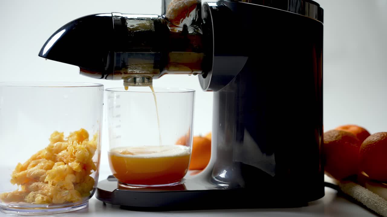 Tasty drink, homemade juice, fruit pulp extraction, kitchen appliances