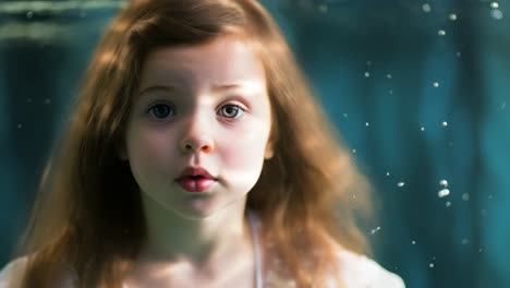 little girl underwater