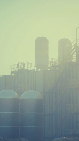 industrial factory with large tanks and pipes