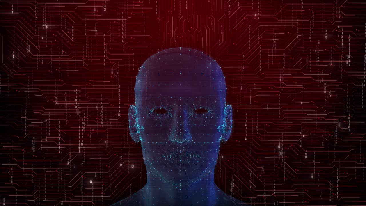 Future ai tech machine learning digital human face artificial intelligence cyber mind security face