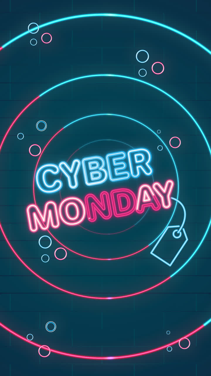 An animation of a Modern cyber monday composition with neon style