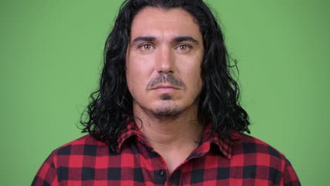 Handsome hipster man smiling