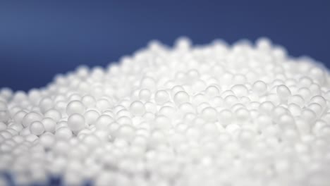 proyección de perlas de espuma de poliestireno blanco