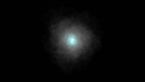 brillo azul brillante aura brillo más movimiento de energía en el punto central tienen fluido de humo extendido alrededor con renderización 3d incluyen camino alfa.