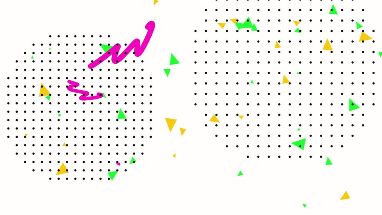 Motion abstract geometric zigzag and dots white Memphis background