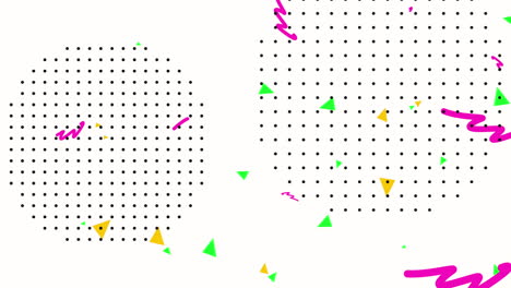 movimiento abstracto geométrico zigzag y puntos fondo blanco de memphis