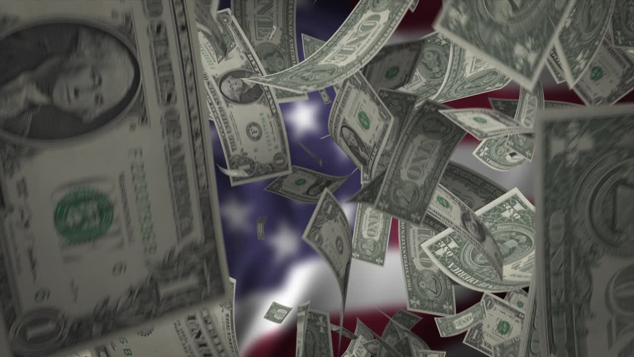 미국 발 앞에 떨어지는 미국 달러