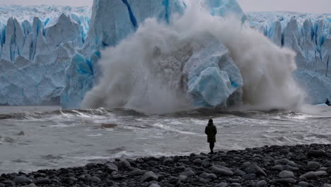 massive glacier calving event observed by a person
