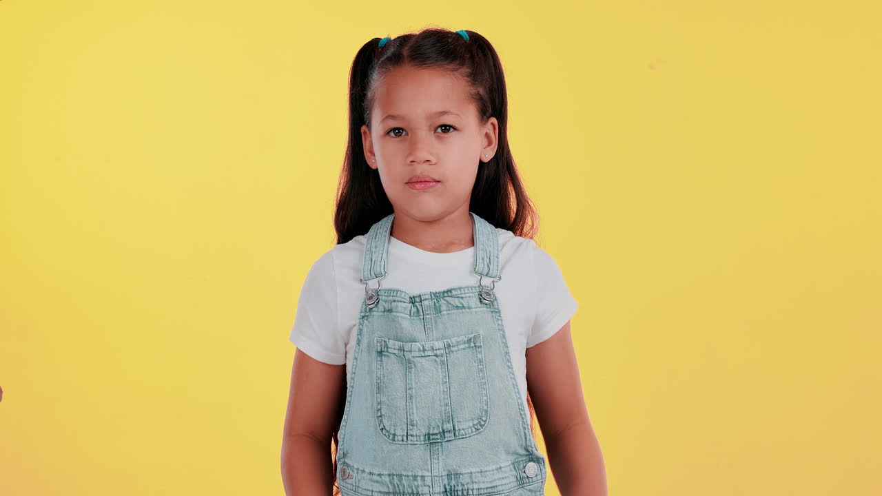 Surprised little girl portrait