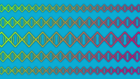 animazione di righe orizzontali a disegno a diamante colorato con linee mobili su sfondo blu