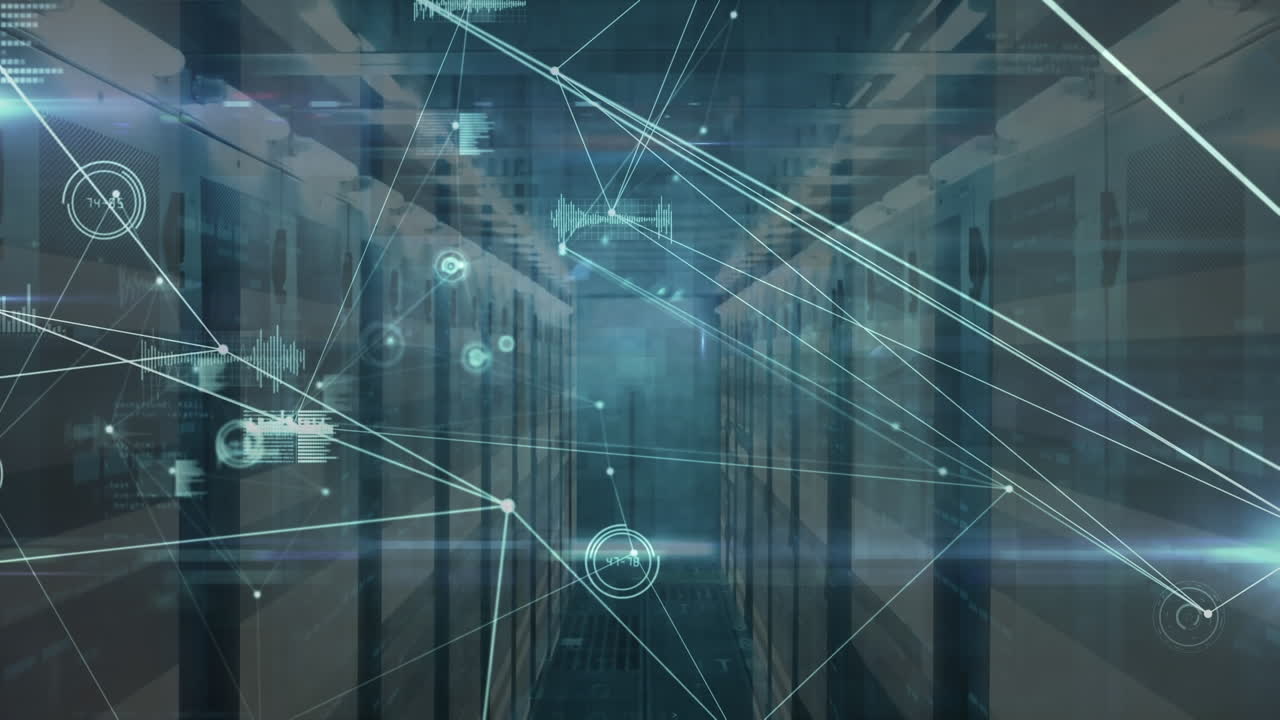 animazione della rete di connessioni sulla sala server