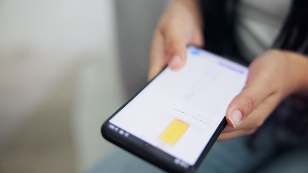 compras en línea, pantalla de teléfono