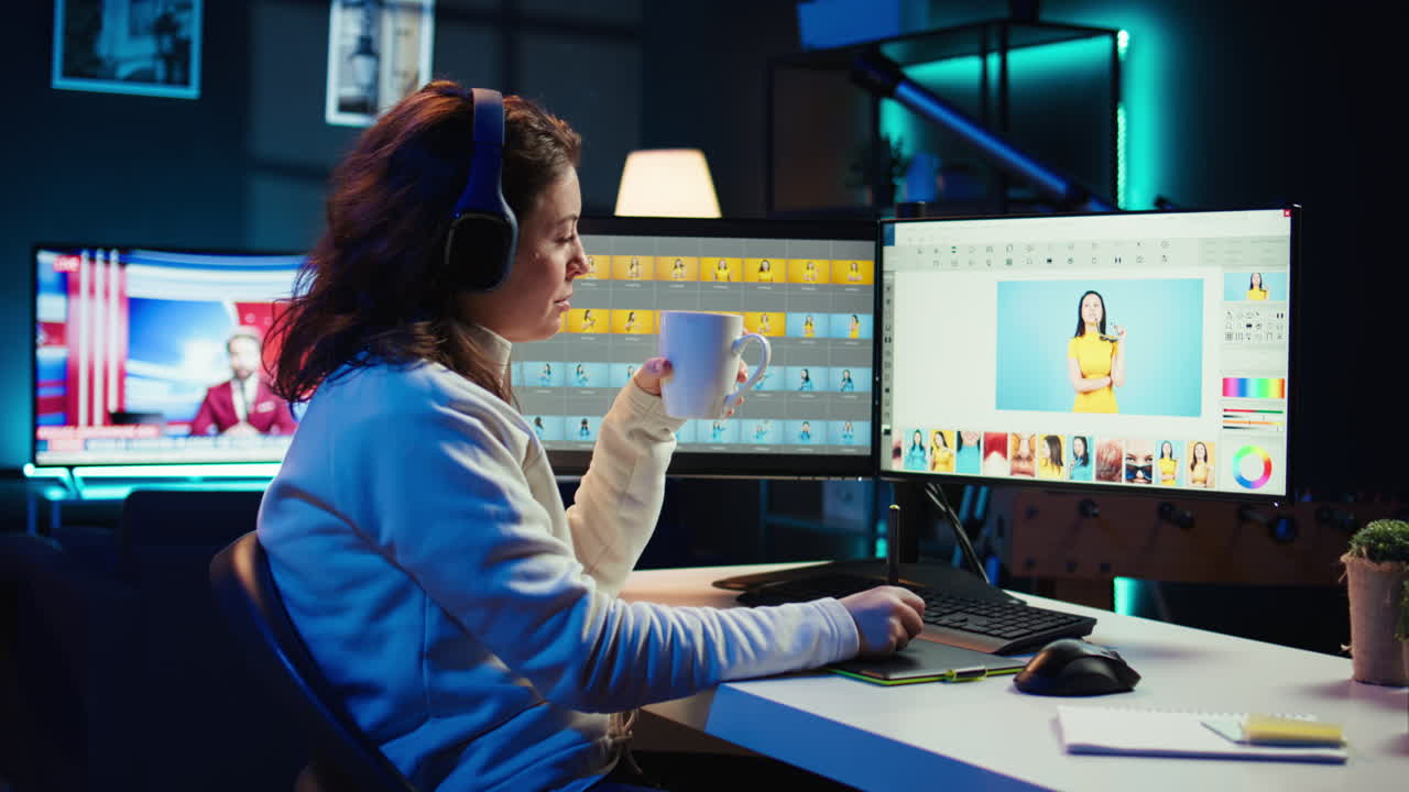 fotógrafo que utiliza un software de edición para editar fotos
