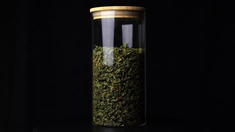 lemon balm tea dried in a jar