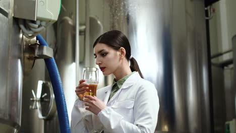 Woman-doing-control-at-brewery