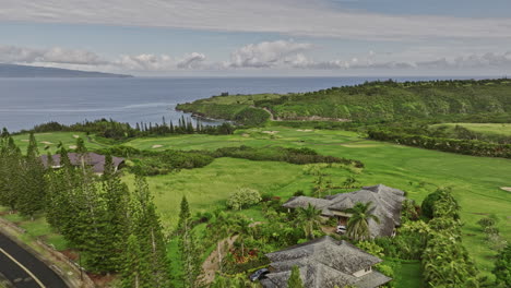 Maui-Hawaii-Aerial-v16-low-level-drone-flyover-Kapalua-Plantation-Golf-Course-towards-Honolua-Bay-capturing-lush-fairways-and-breathtaking-pacific-ocean-views---Shot-with-Mavic-3-Cine---December-2022