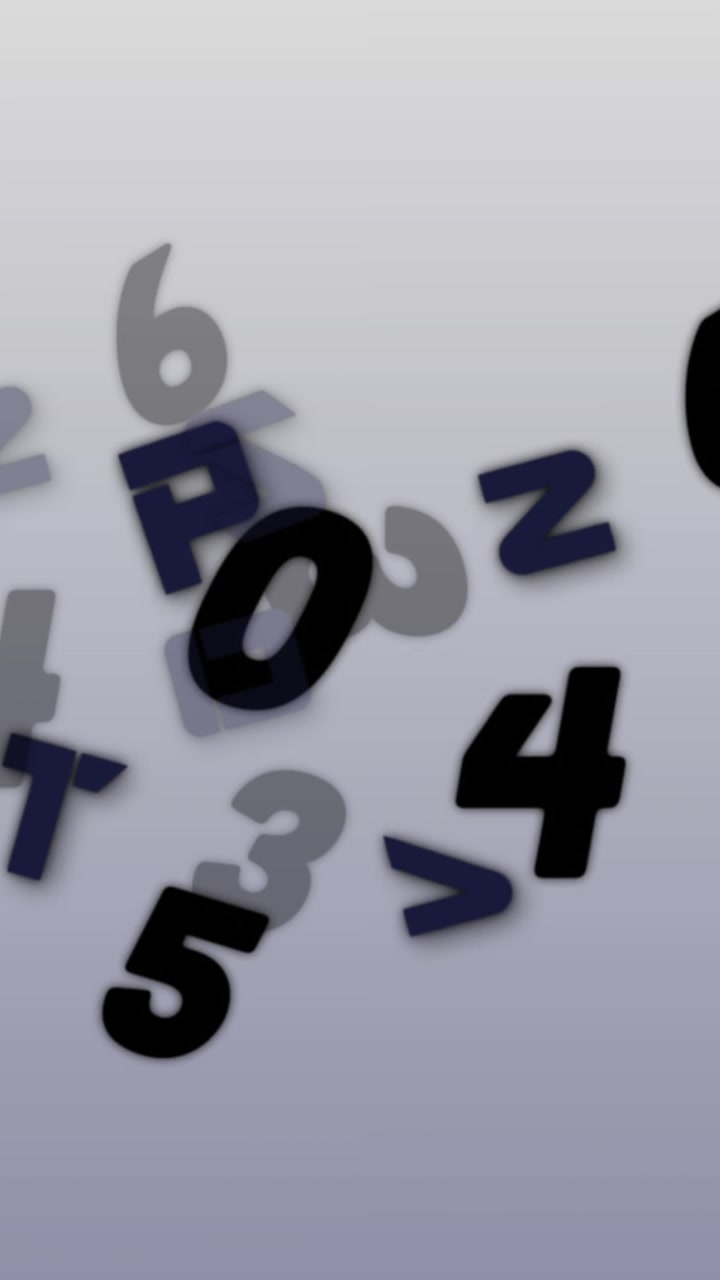 Animazione digitale di numerosi numeri e alfabeti che cambiano e fluttuano su sfondo blu