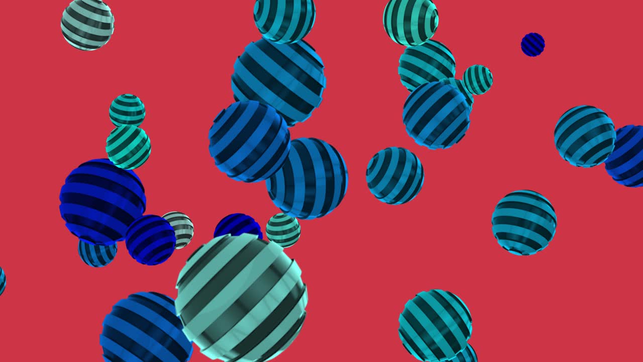 Advancing balls - Many balls spinning around and moving forward - Abstract colorfull spheres animation - 4K Abstract geometric shapes frame, Clean Abstract Particle Frame Loopable Red Background,