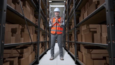 trabajador en un almacén