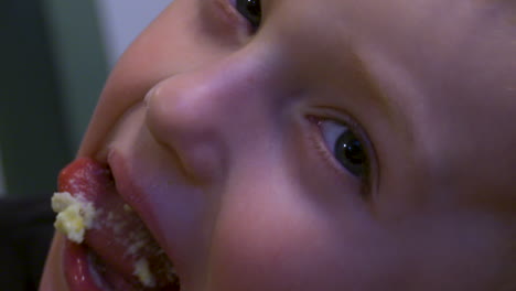 a cute little boy goofing around while enjoying homemade sprinkle cookies